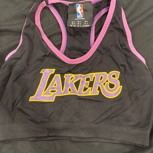 NBA Lakers Women's Black and Purple Top